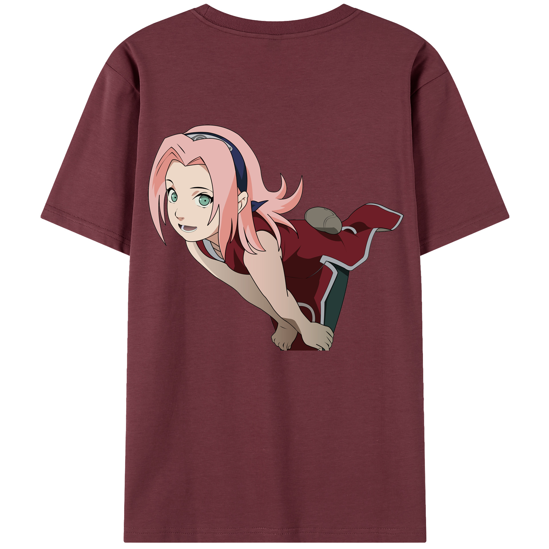 （画像用） NARUTO -ナルト- 春野サクラ Haruno Sakura 綿100％半袖Tシャツ（背面プリント）